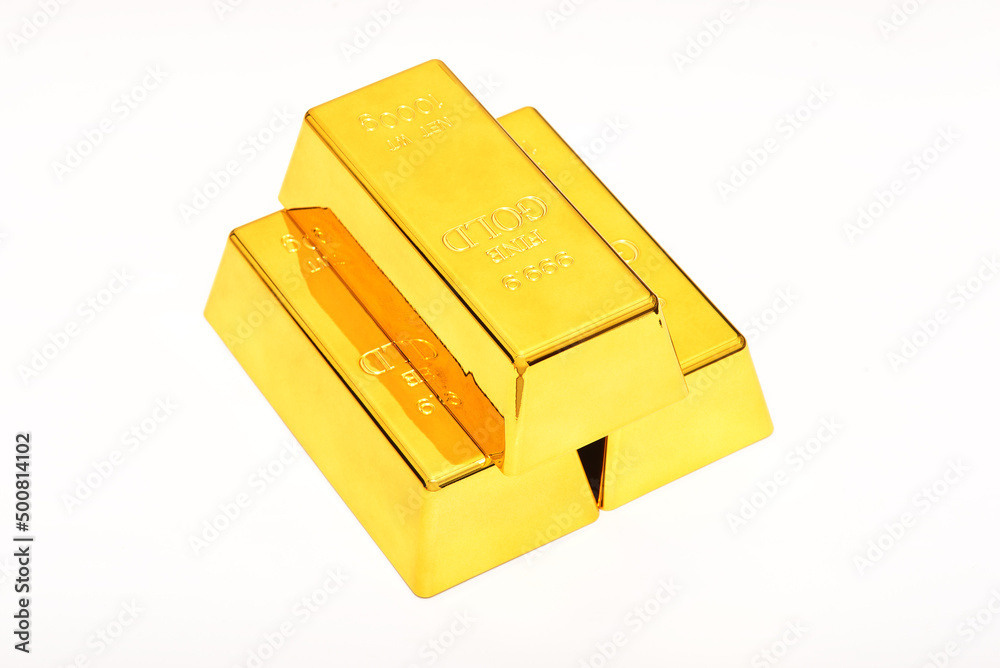 Gold bars isolated on white background Gold bars isolated on white background