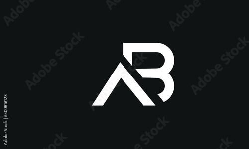 BA AB B A abstract vector logo monogram template
