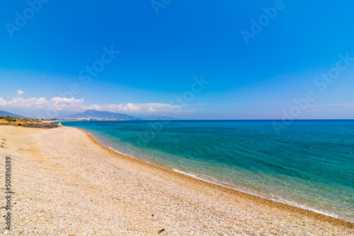 Anemurium beach. Anemurium ancient city in Anamur Mersin