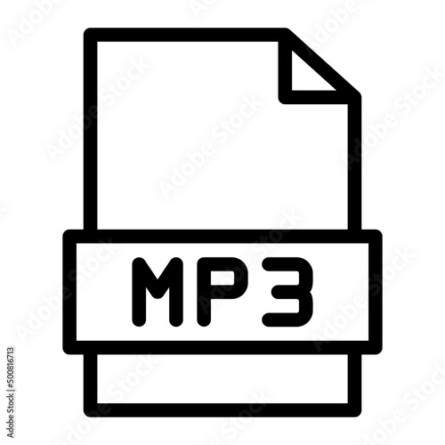 mp3 line icon