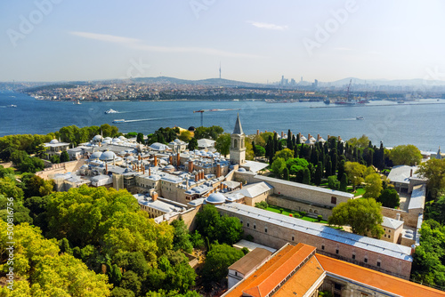 Awesome aerial view of the Topkapi Palace in Istanbul, Turkey photo