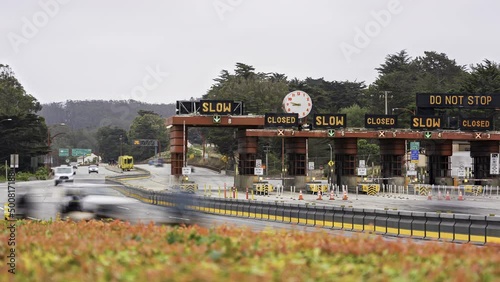 Timelapse - Golden Gate Bridge Toll Booth Traffic, San Francisco, CA