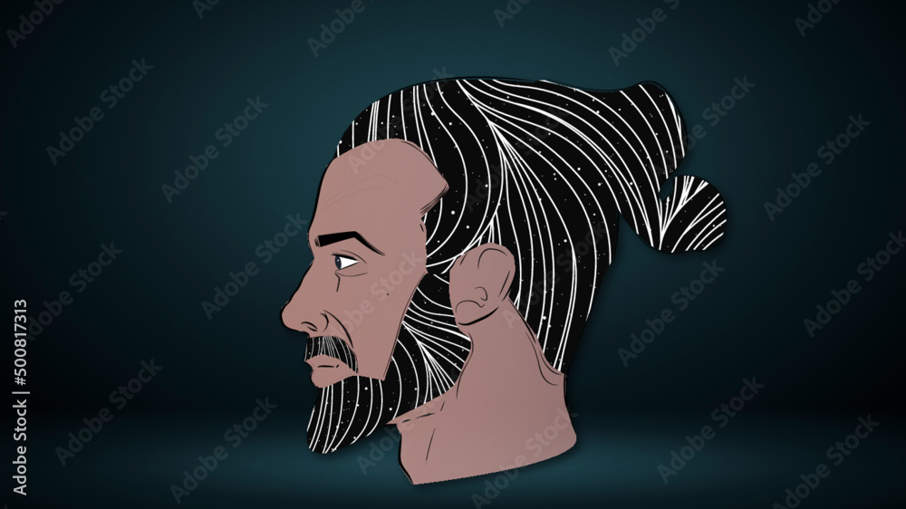 Perfil hombre barba