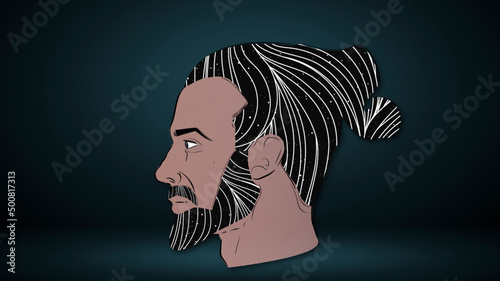 Perfil hombre barba