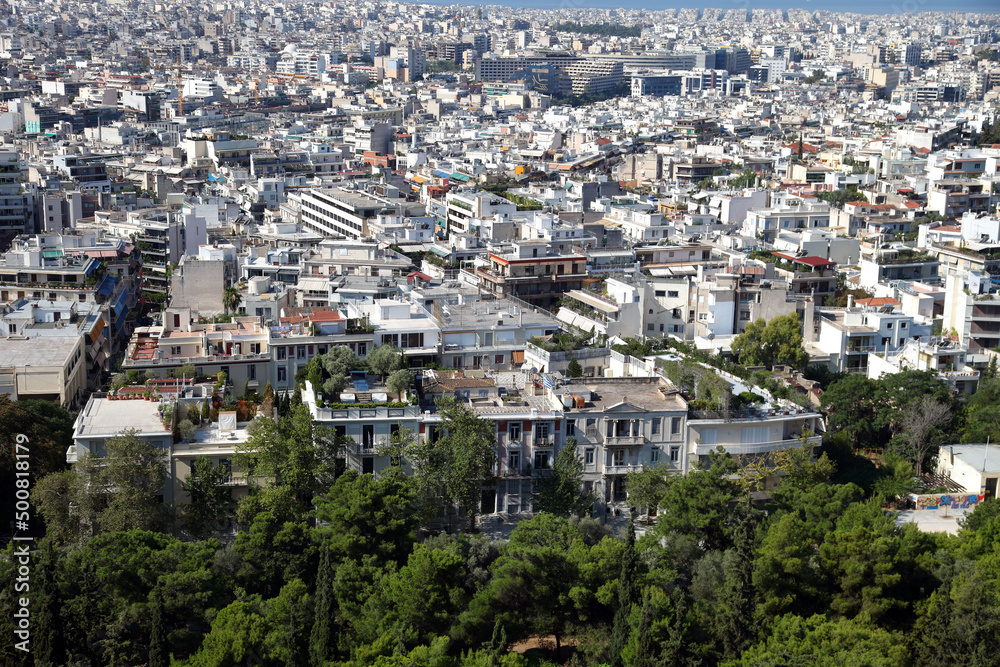 Athens City view from Acropolis in Greece. Athens is one of the world's oldest cities.