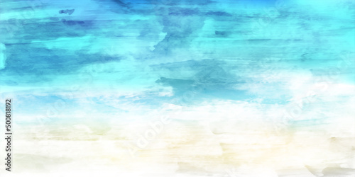 海　水彩　和紙　背景