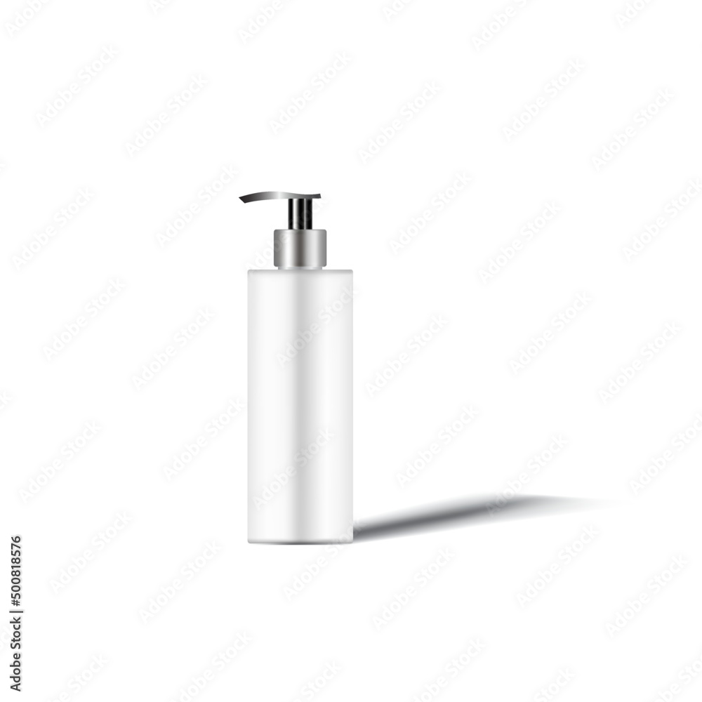 Blank bottle with pump dispenser for branding on white background vector illustration Blank bottle with pump dispenser for branding on white background vector illustration