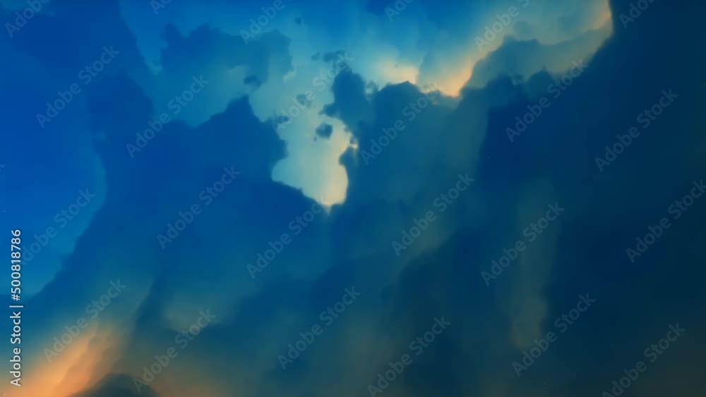 Traveling through space nebula and star fields in deep space. 3D animation Traveling through space nebula and star fields in deep space. 3D animation