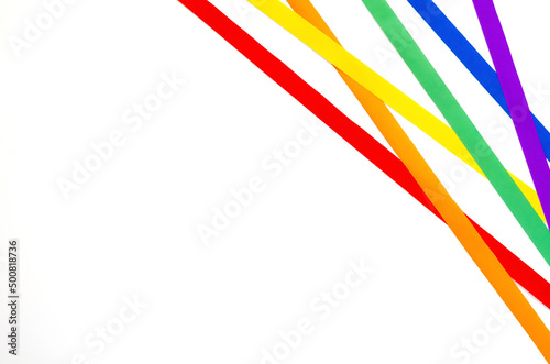 Colorful cutting paper on white background for Pride day and LGBTQ concept.