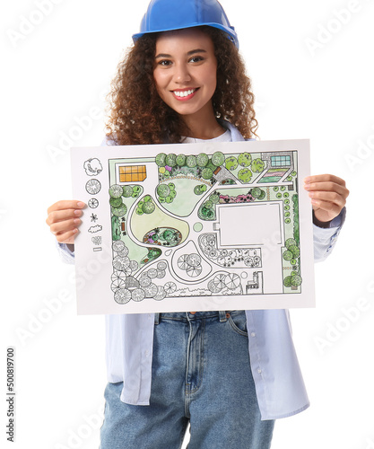 Young female landscape desi...