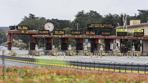 Golden Gate Bridge Traffic Tolls, San Francisco, CA - Timelapse
