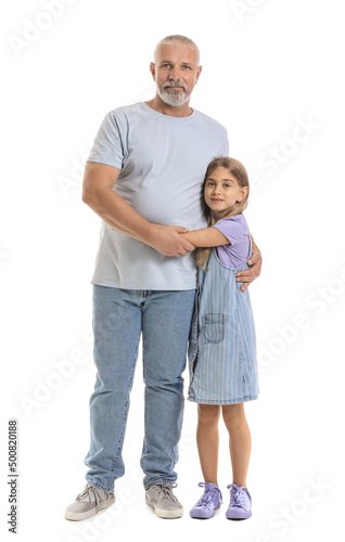 Little girl with her grandf...