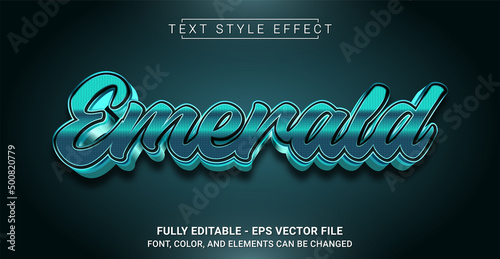 Emerald Text Style Effect. Editable Graphic Text Template.