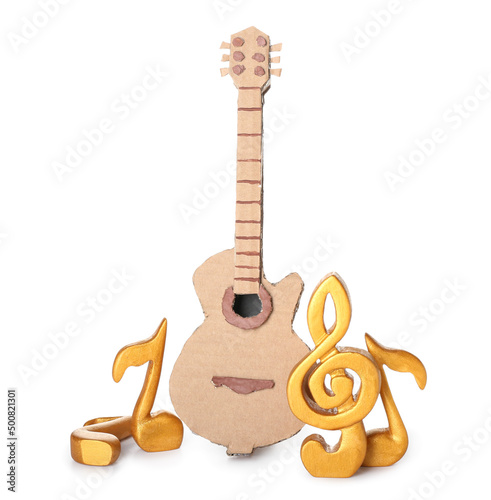 Cardboard guitar toy with m...