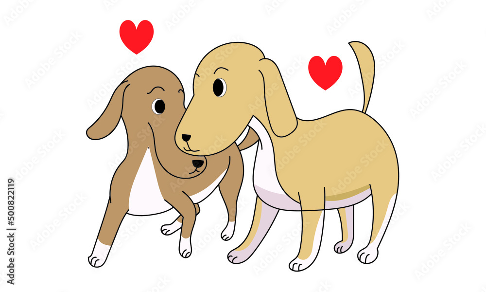 Dog love illustration vector