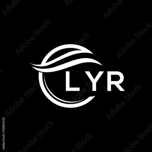 LYR letter logo design on black background. LYR creative  initials letter logo concept. LYR letter design. photo