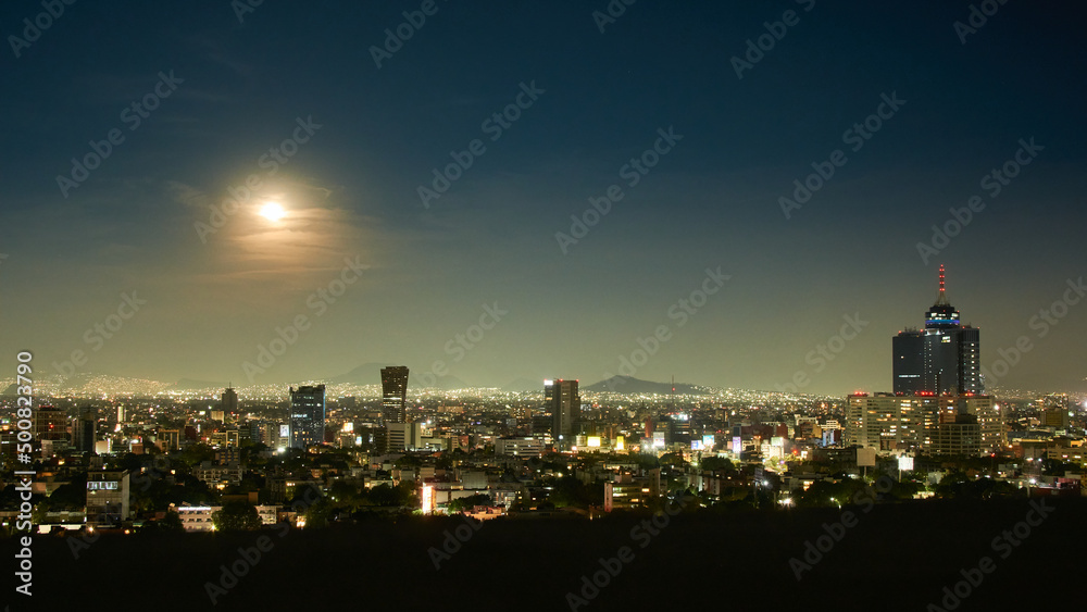 panoramic night view of mexico city