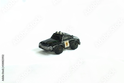 Close-Up Of Children's toy Car On White Background.