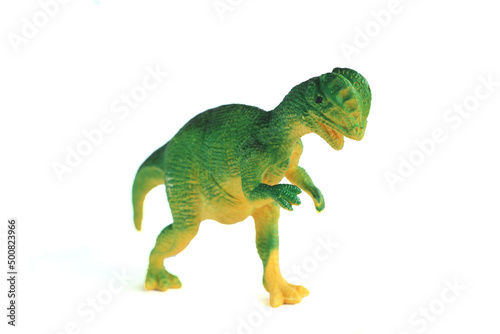 Chaoyangsaurus rubber toy dinosaur isolated on white background © arif saifuloh