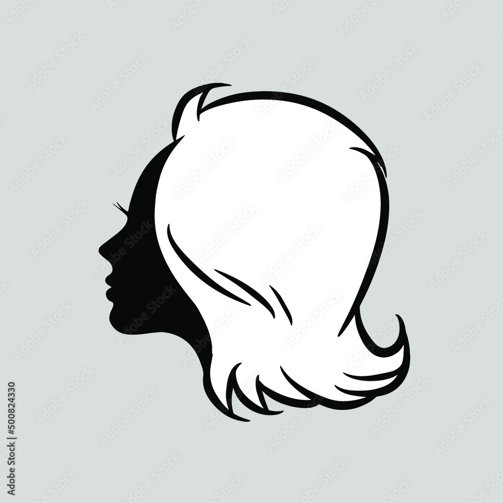 Beauty hair salon and spa logo with portrait illustration of a beautiful woman Beauty hair salon and spa logo with portrait illustration of a beautiful woman