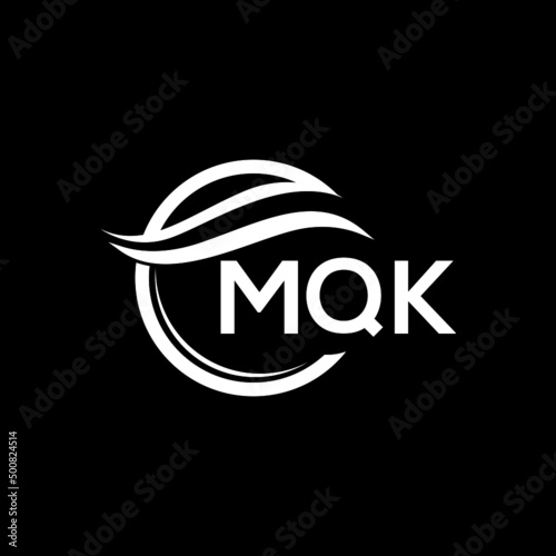 MQK letter logo design on black background. MQK   creative initials letter logo concept. MQK letter design. photo