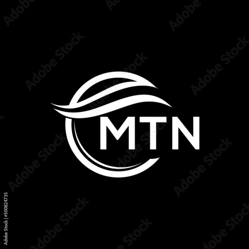 MTN letter logo design on black background. MTN  creative initials letter logo concept. MTN letter design.
