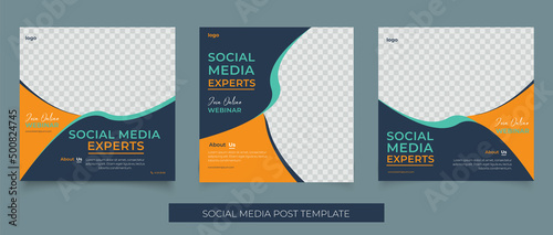 Corporative instagram square banner template	
