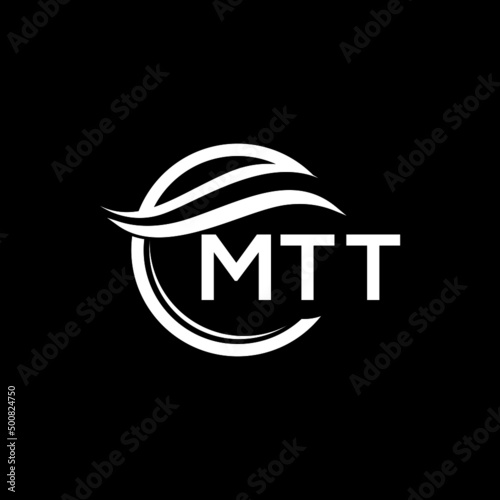 MTT letter logo design on black background. MTT  creative initials letter logo concept. MTT letter design. photo