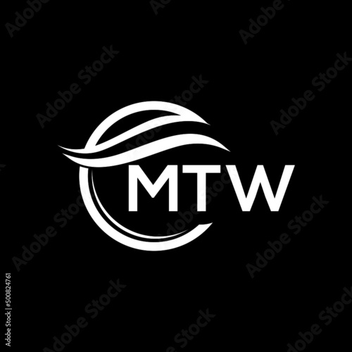 MTW letter logo design on black background. MTW  creative initials letter logo concept. MTW letter design. photo