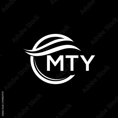 MTY letter logo design on black background. MTY  creative initials letter logo concept. MTY letter design. photo