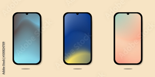 Smartphone screen mockup, digital device vector illustration