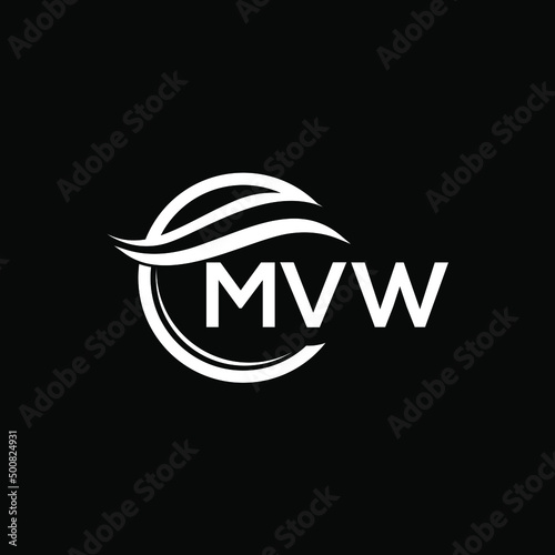 MVW letter logo design on black background. MVW  creative initials letter logo concept. MVW letter design. photo