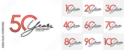 set of anniversary premium collection red and black color can be use for celebration event