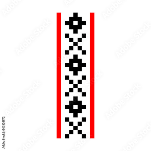 Pixelized pattern Vyshyvanka Traditional Ethnic Ukrainian Seamless Pattern slavic ornament