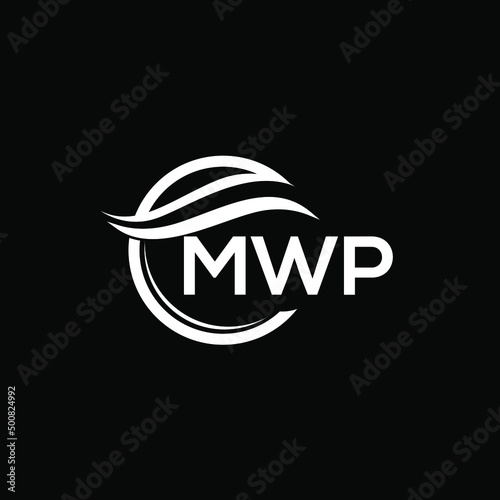 MWP letter logo design on black background. MWP  creative initials letter logo concept. MWP letter design. photo