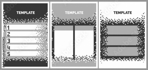 Template - Checkered infographic templates easily editable gradient boxes