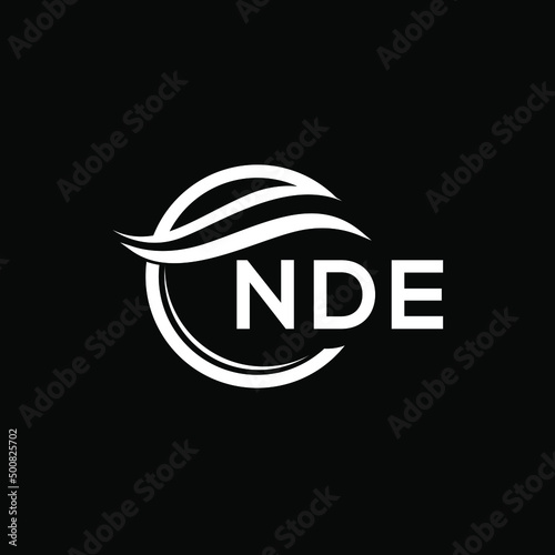 NDE letter logo design on black background. NDE  creative initials letter logo concept. NDE letter design.  © Faisal