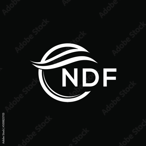 NDF letter logo design on black background. NDF  creative initials letter logo concept. NDF letter design.
 photo