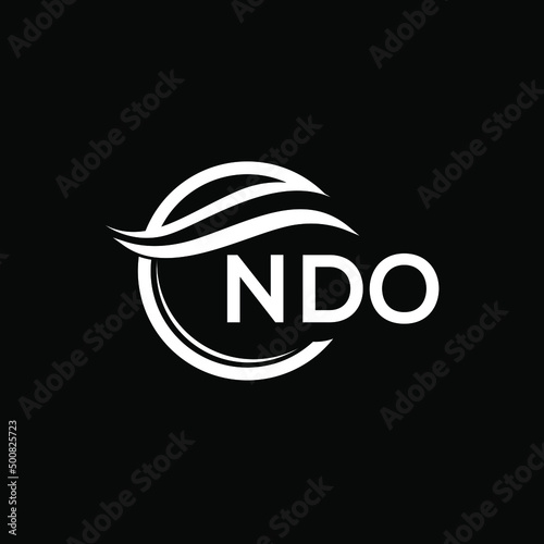 NDO letter logo design on black background. NDO  creative initials letter logo concept. NDO letter design.
 photo
