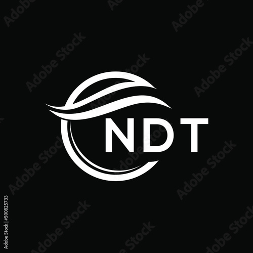 NDT letter logo design on black background. NDT  creative initials letter logo concept. NDT letter design.
