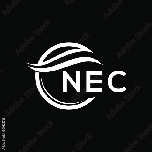 NEC letter logo design on black background. NEC  creative initials letter logo concept. NEC letter design.
