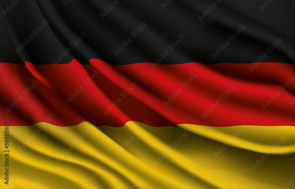 Germany national flag waving realistic vector illustration Germany national flag waving realistic vector illustration