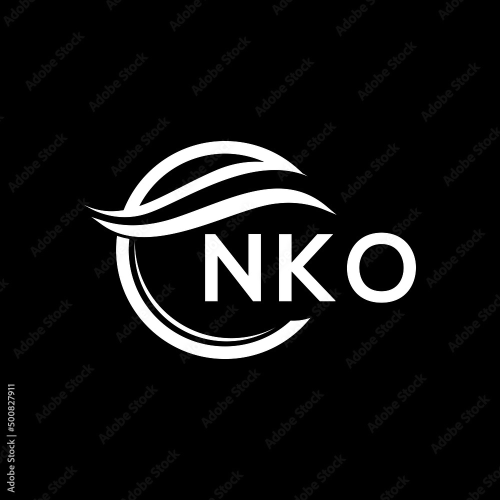 NKO letter logo design on black background. NKO creative initials letter logo concept. NKO letter design. NKO letter logo design on black background. NKO creative initials letter logo concept. NKO letter design.