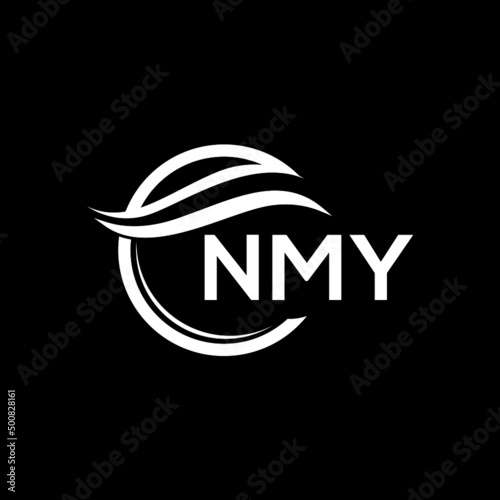 NMY letter logo design on black background. NMY  creative initials letter logo concept. NMY letter design.
 photo