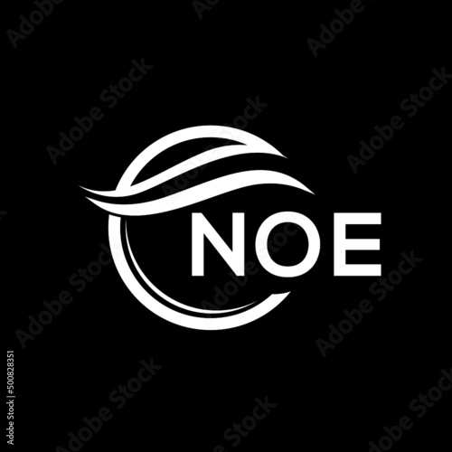 NOE letter logo design on black background. NOE  creative initials letter logo concept. NOE letter design.