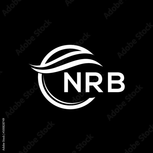 NRB letter logo design on black background. NRB  creative initials letter logo concept. NRB letter design.
 photo