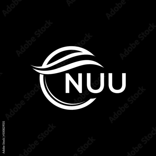 NUU letter logo design on black background. NUU  creative initials letter logo concept. NUU letter design. photo
