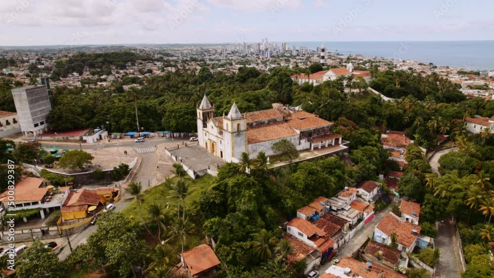 Aerial view of a church in the city of Olinda. Aerial view of a church in the city of Olinda.