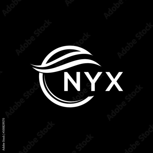 NYX letter logo design on black background. NYX  creative initials letter logo concept. NYX letter design.

