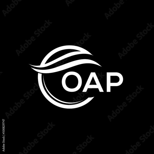OAP letter logo design on black background. OAP  creative initials letter logo concept. OAP letter design.
 photo